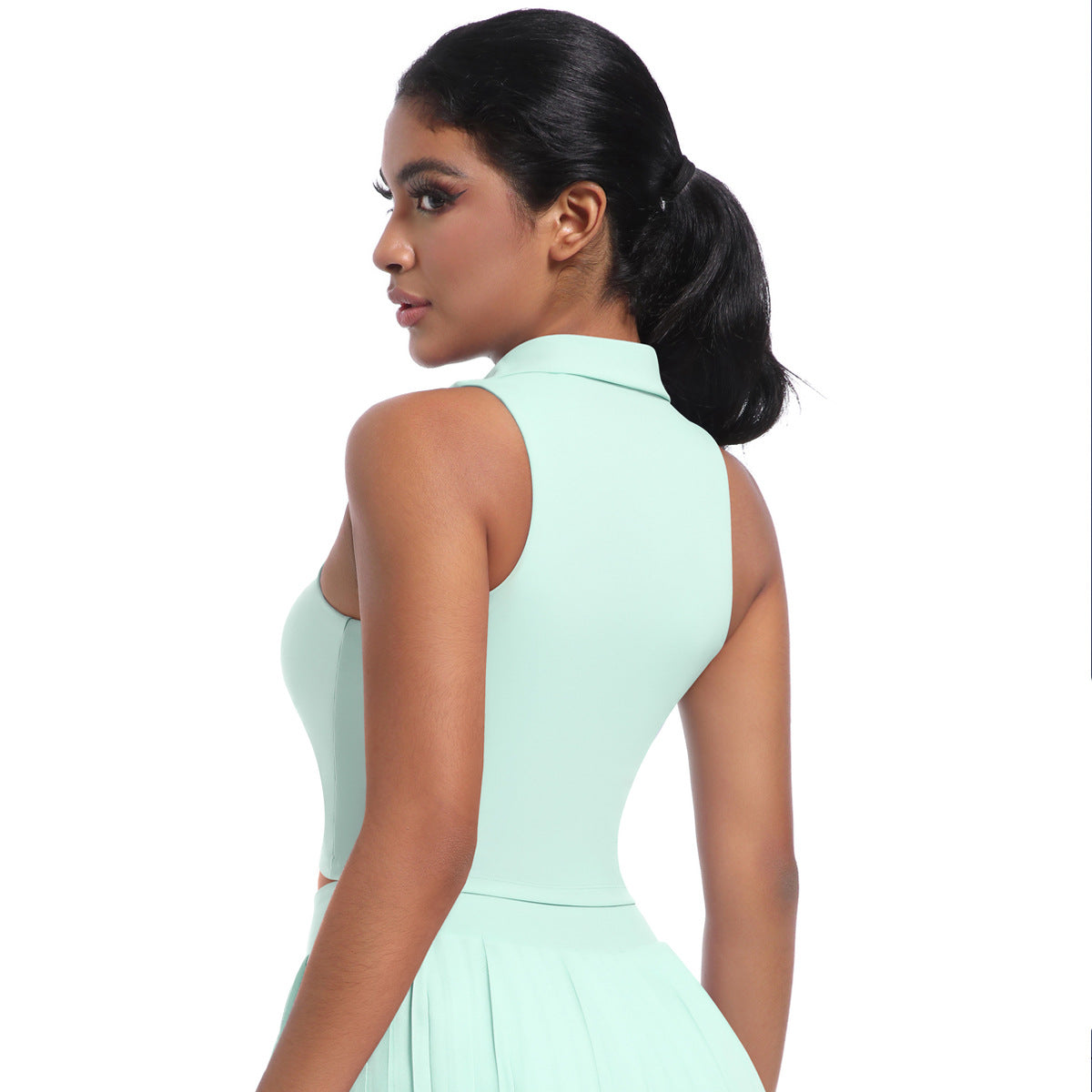 Collared cropped top
