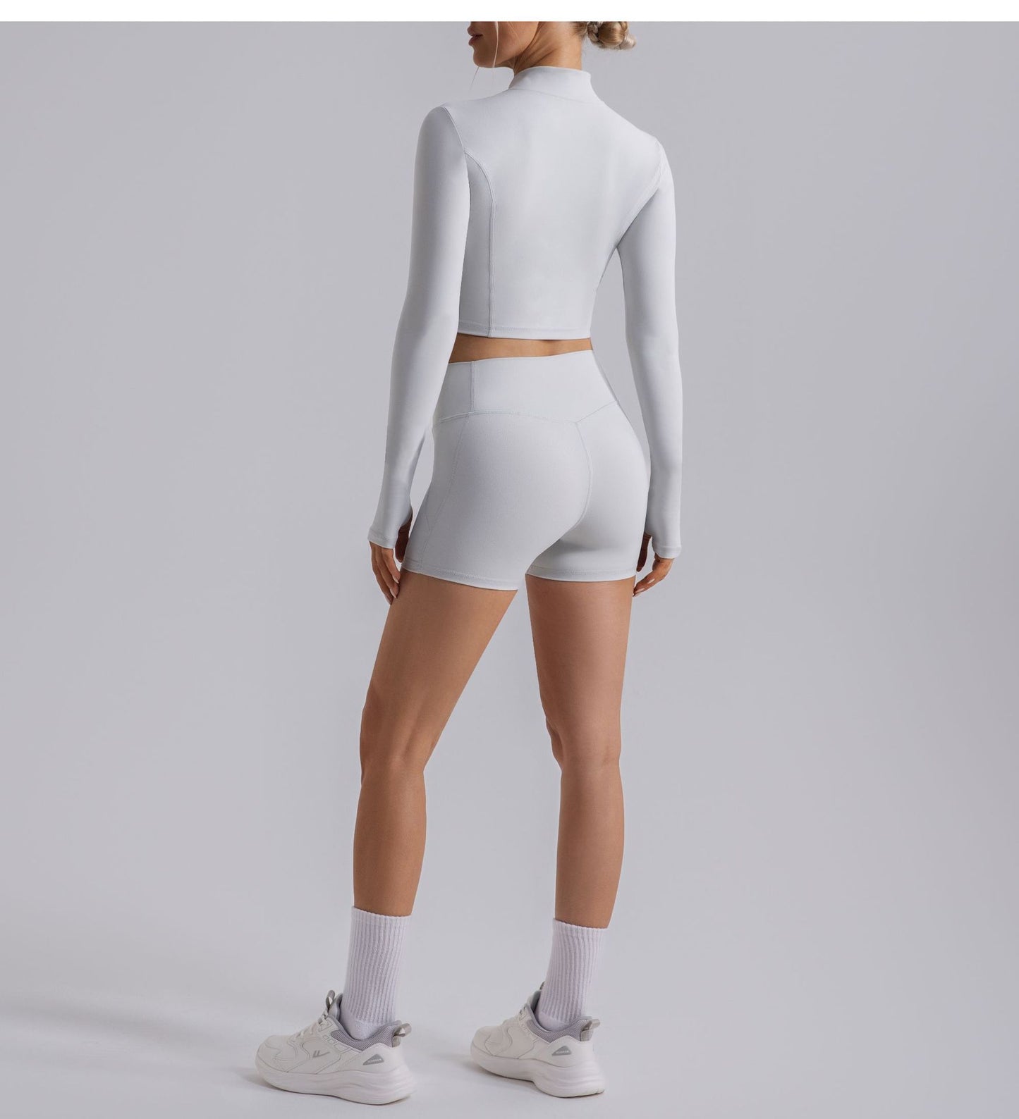 Zip front cropped top