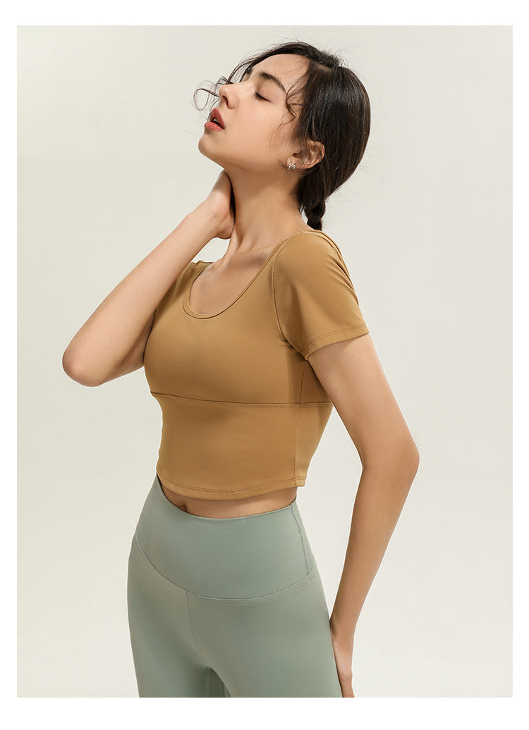 Crossed back high support top