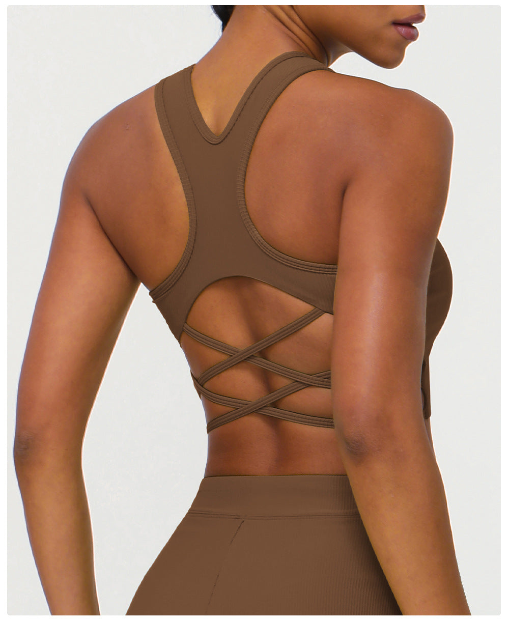 Cross back sports bra