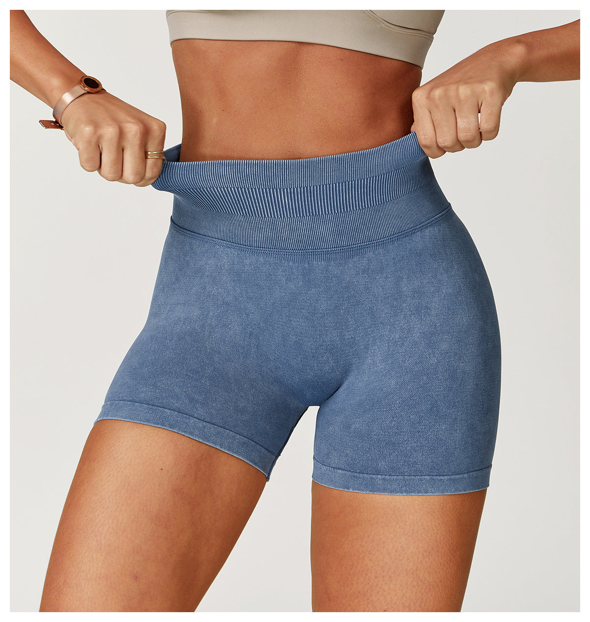 Stone Washed hip shaping shorts