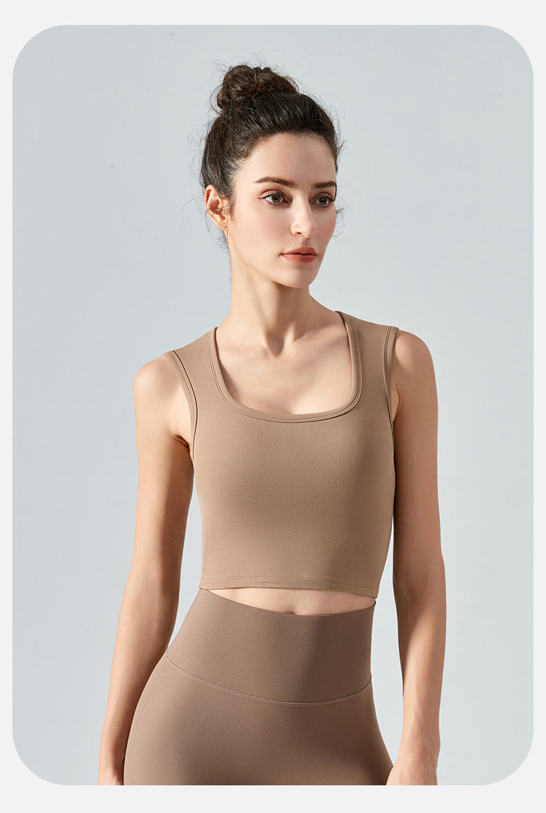 High support cropped vest