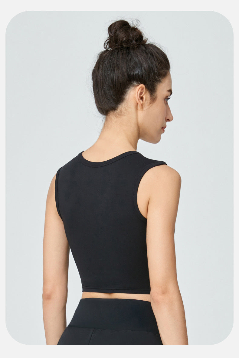 High support cropped vest