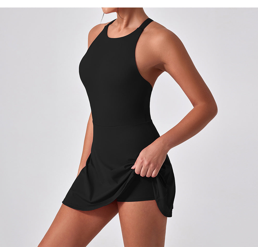 Cross back fitness dress