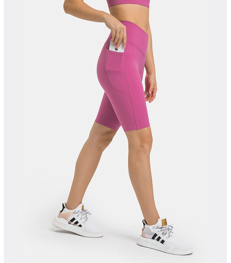 V shape waist cycling shorts