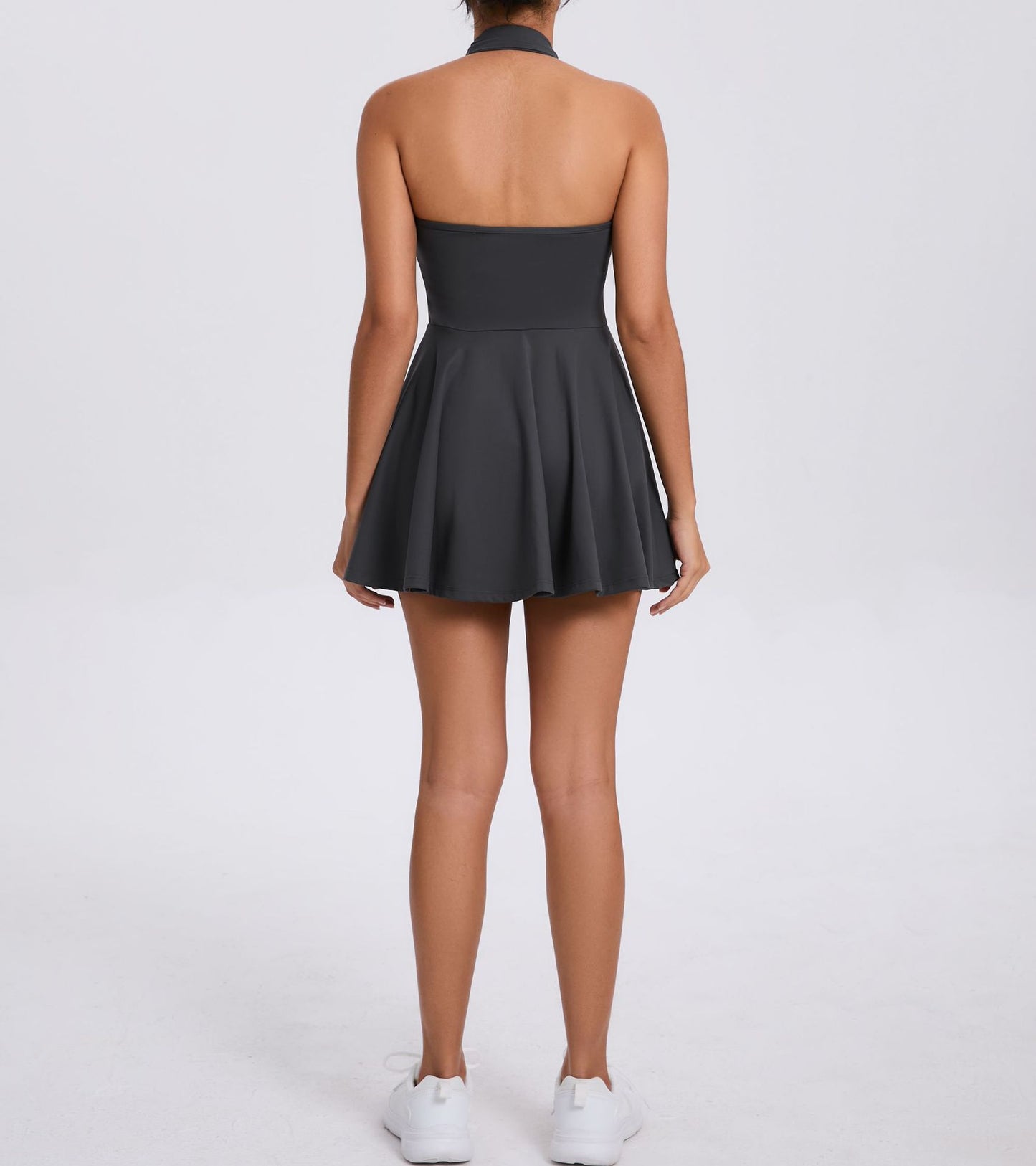 Collared halter neck dress