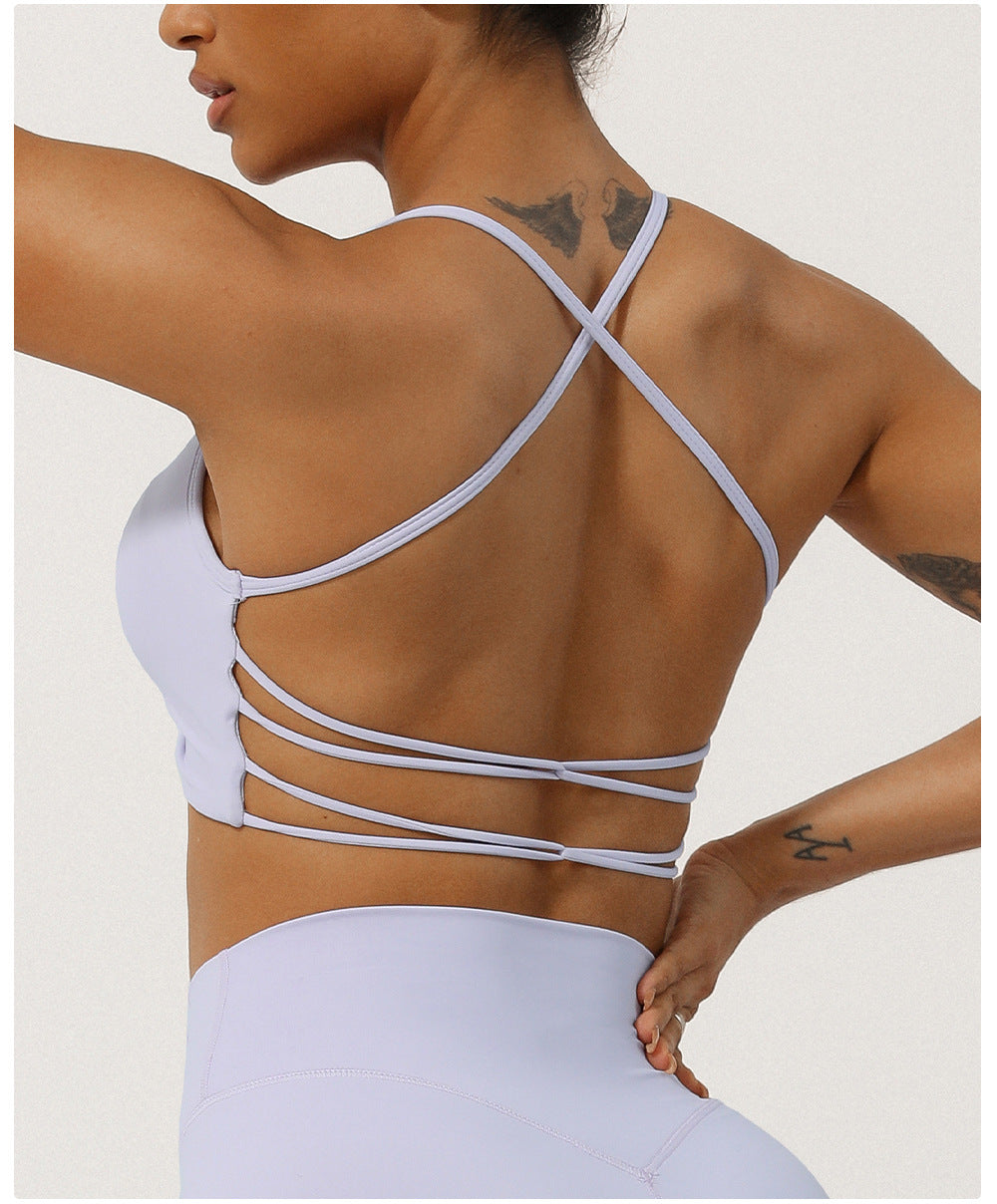 Gathered front sports bra