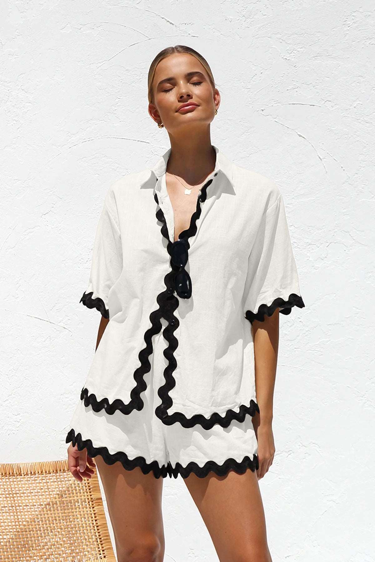 Contrast edge cotton set