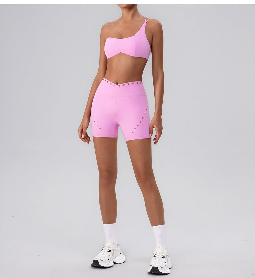 One shoulder sports bra