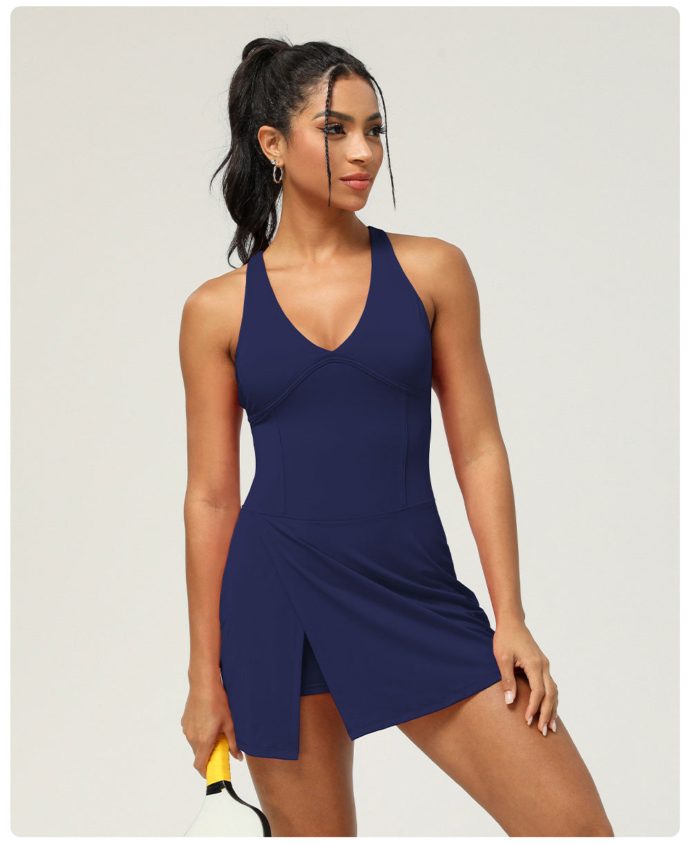 Quick dry slide slit dress