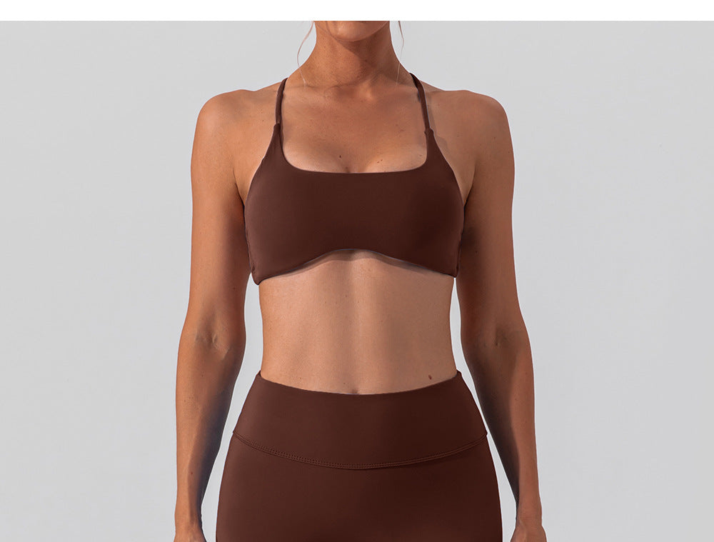 Cross back sports bra