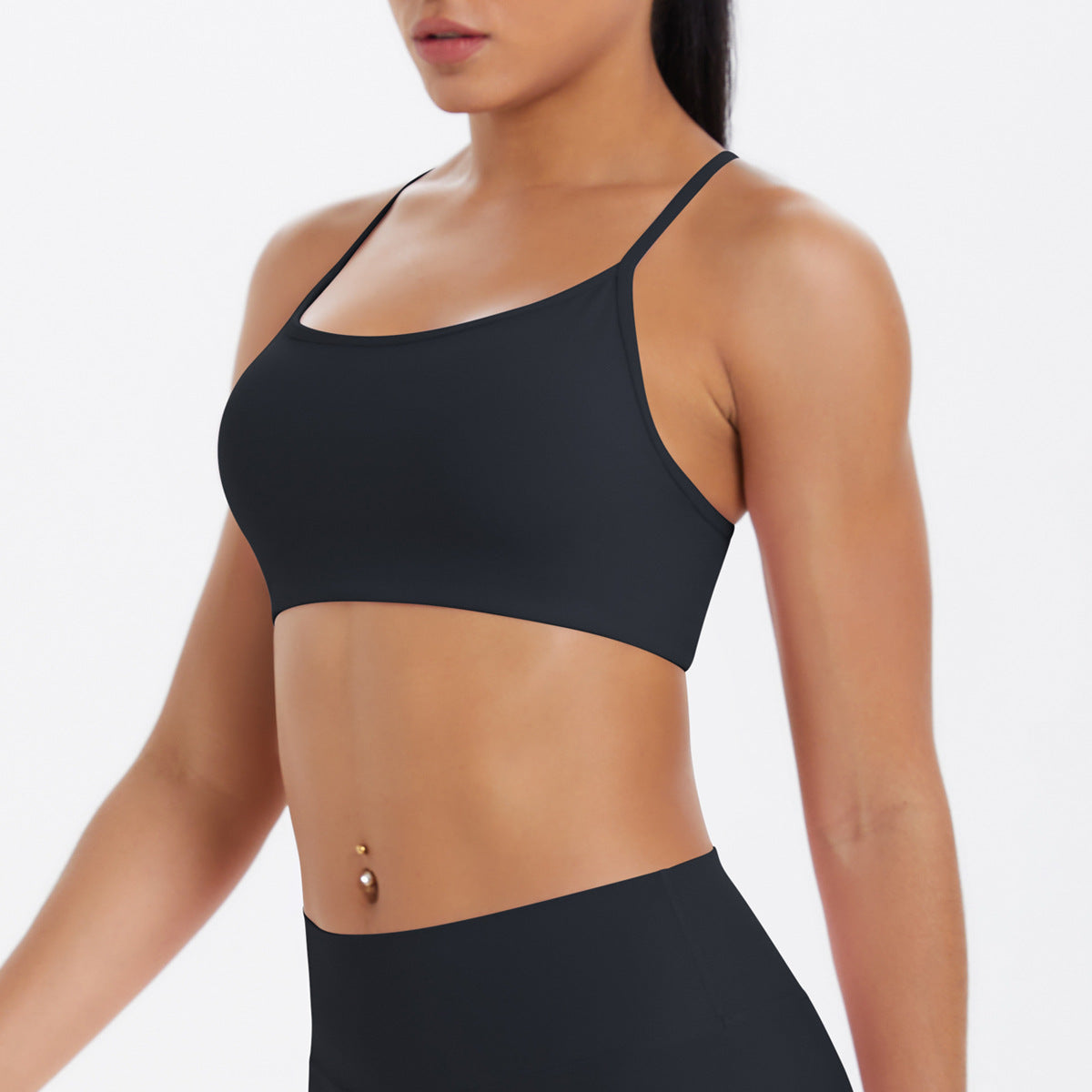 Cross over back sports bra