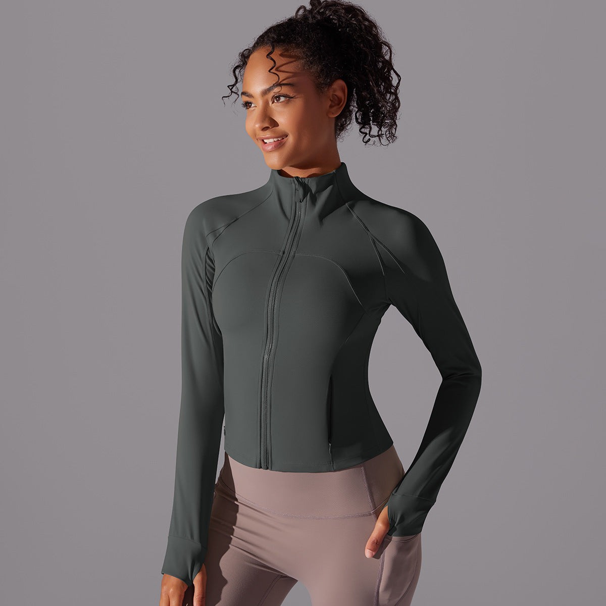 Zip front full sleeve top
