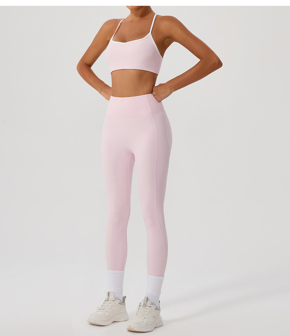 Contrast trim back leggings