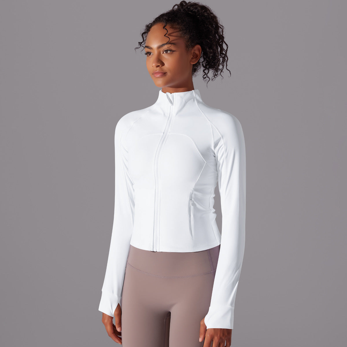 Zip front full sleeve top