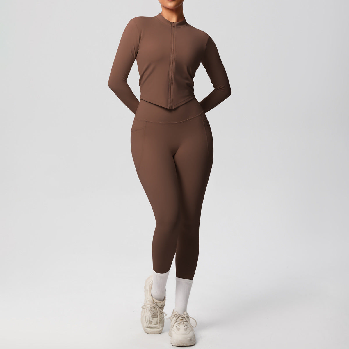 Long sleeve two piece fitness set