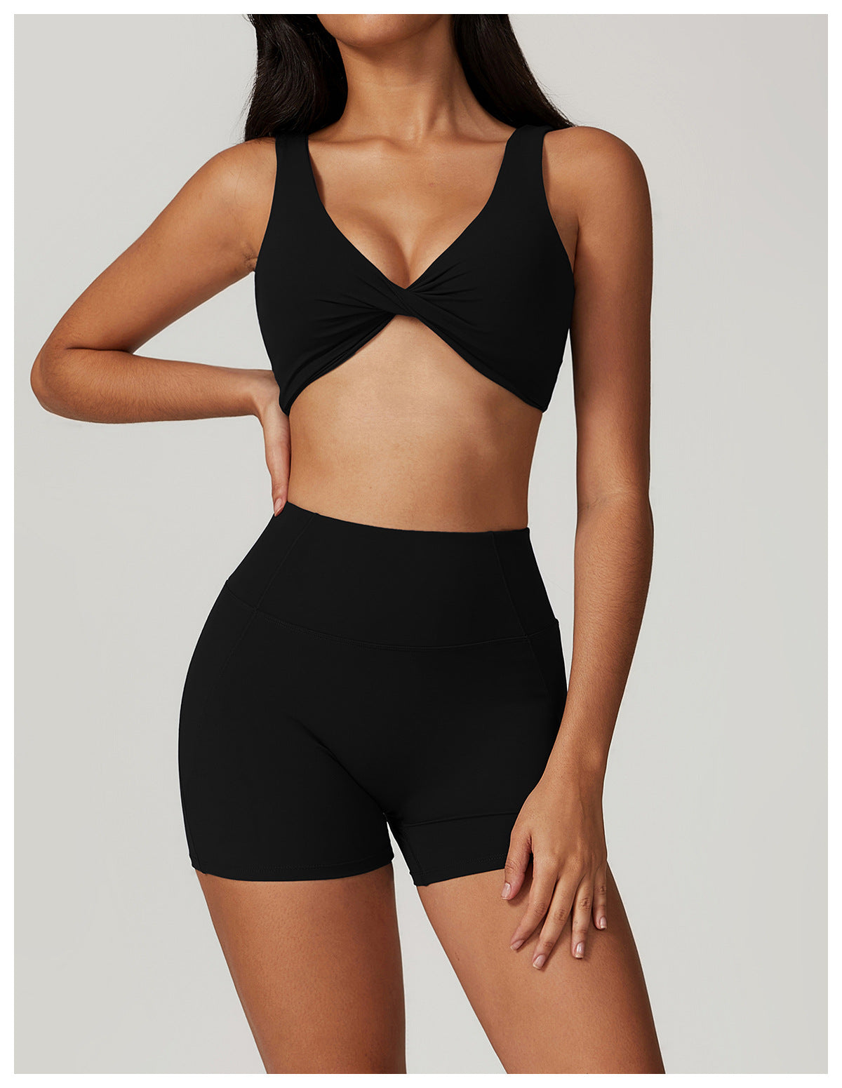 Twisted front sports bra