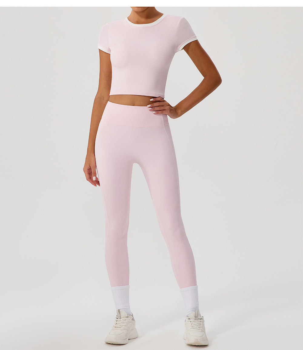 Contrast trim cropped top