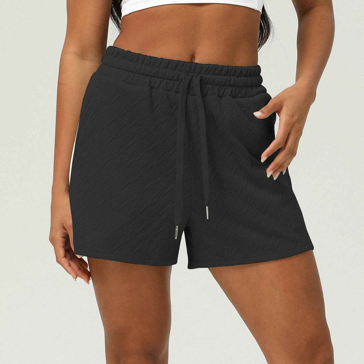 Textured running shorts