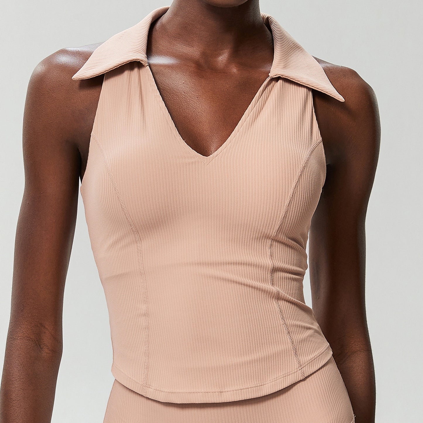 Collared sleeveless top