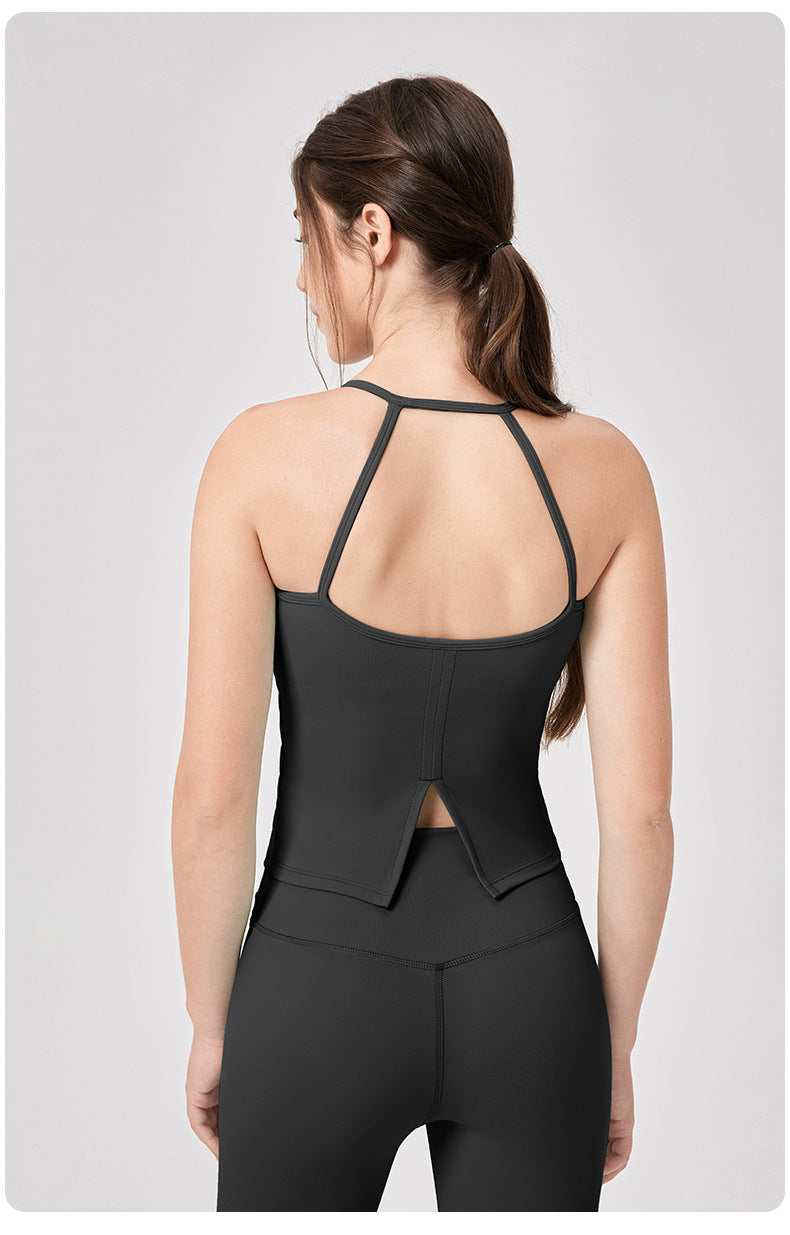 Cut out back sports vest