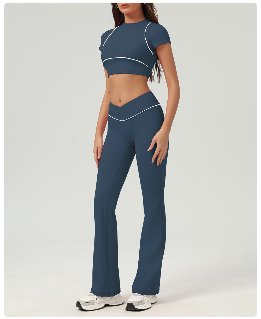 Contrast trim cropped top