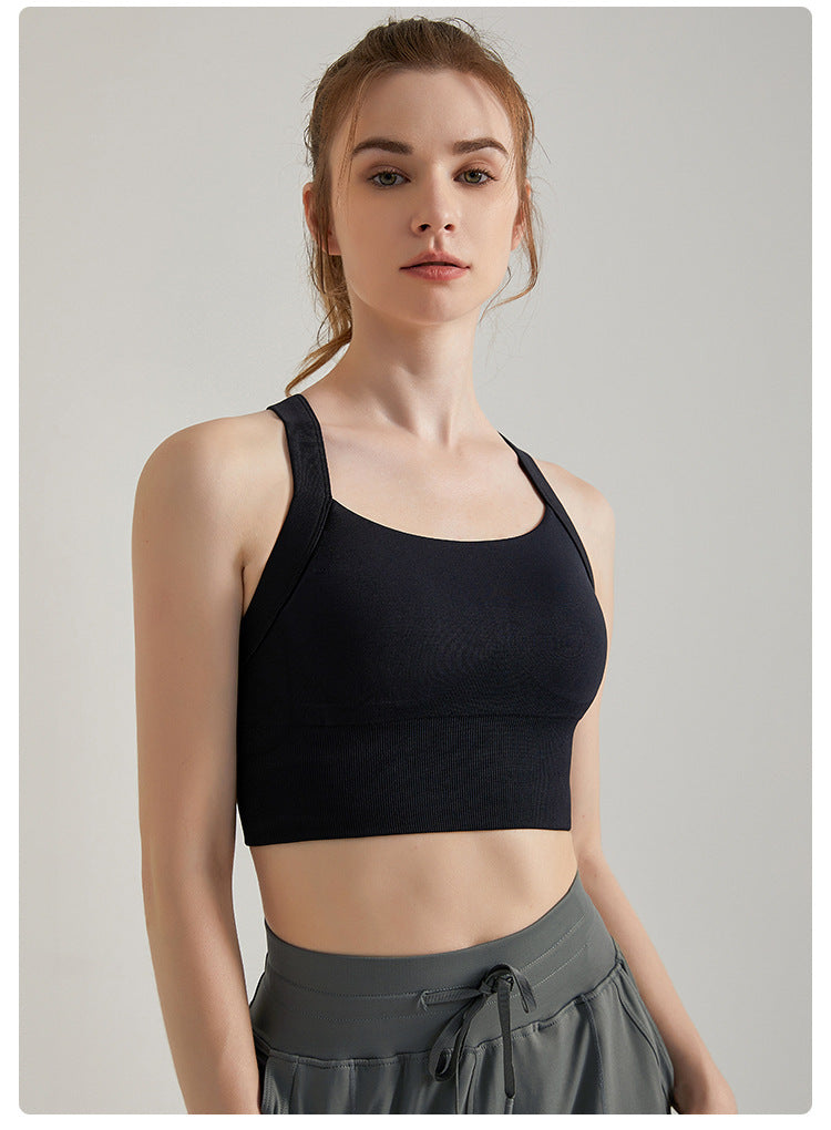 Contrast strap sports bra