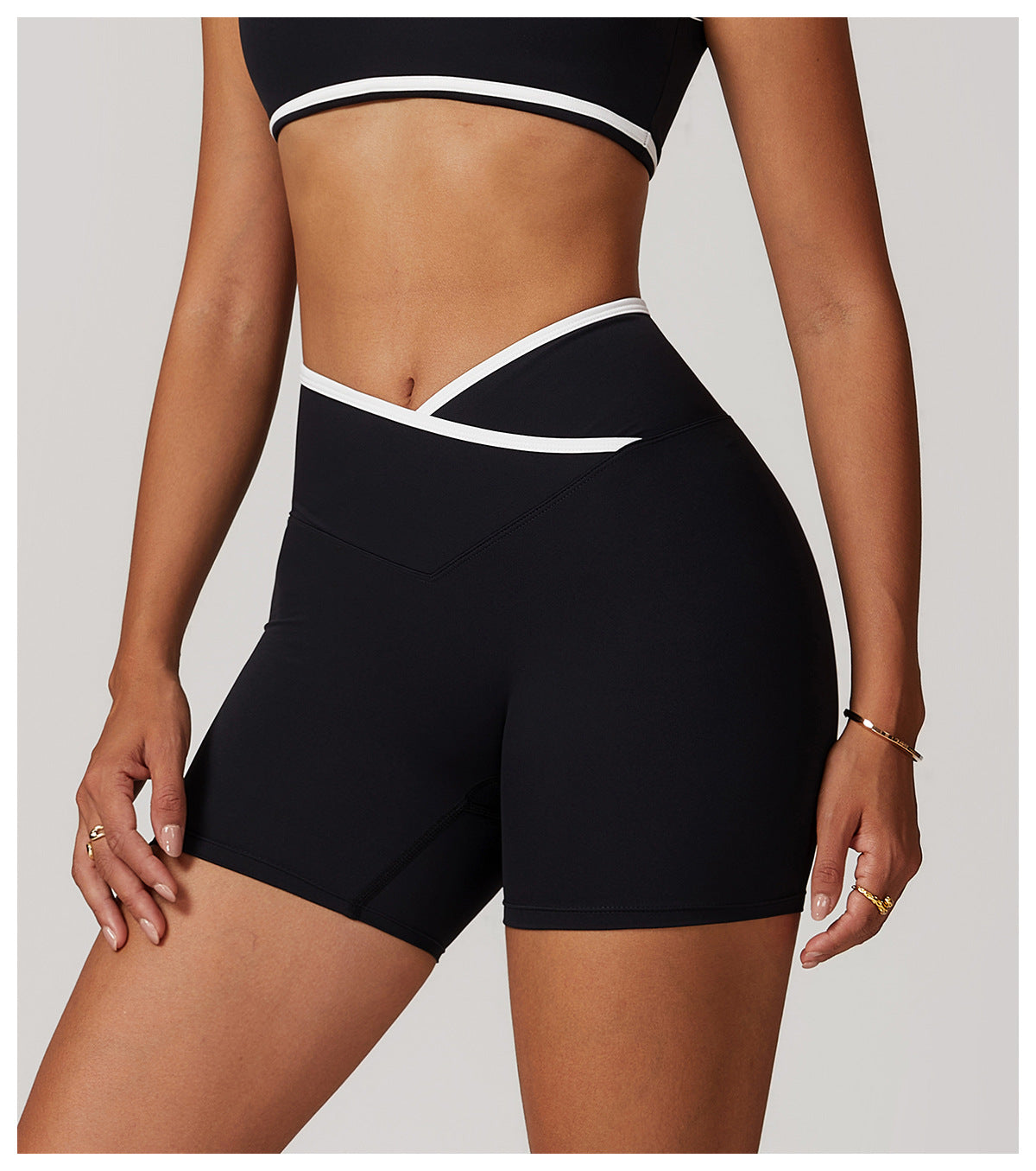 Cross waist fitness hot pants