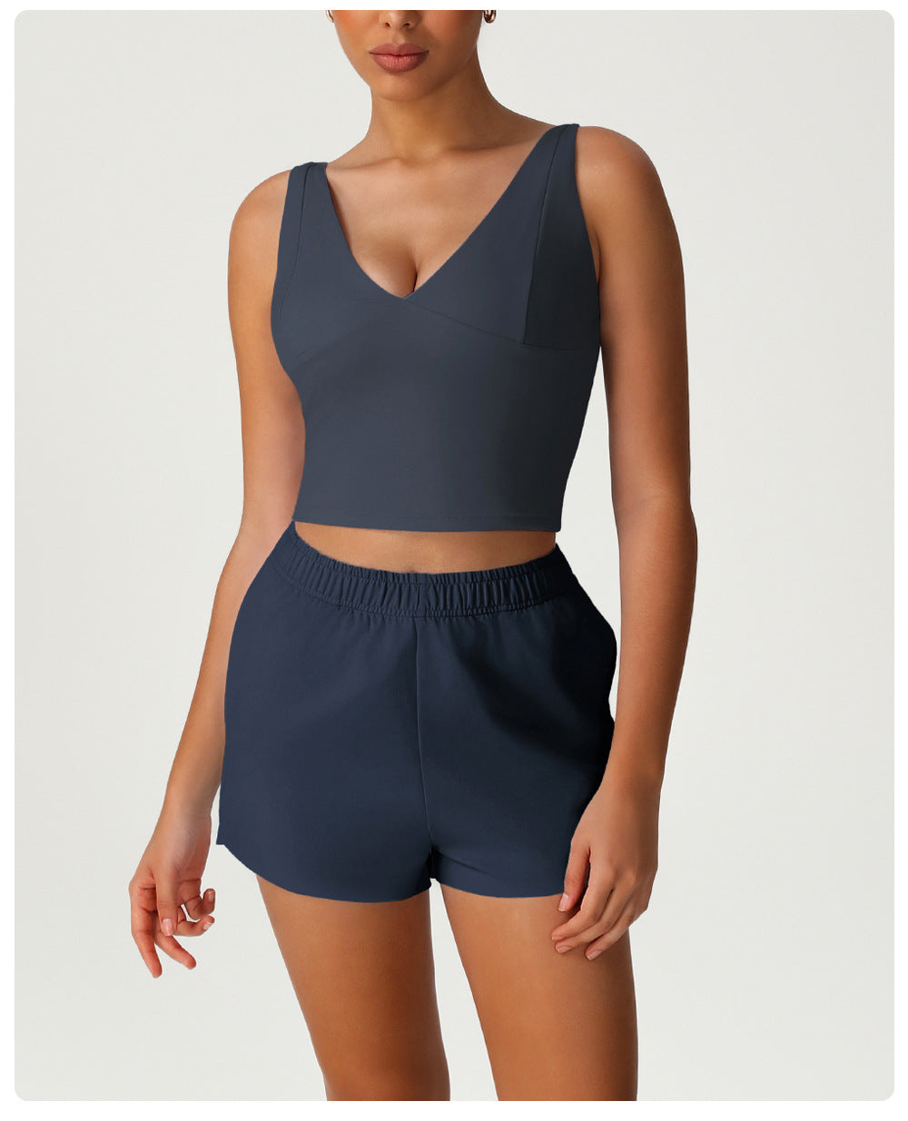 V neck medium support top