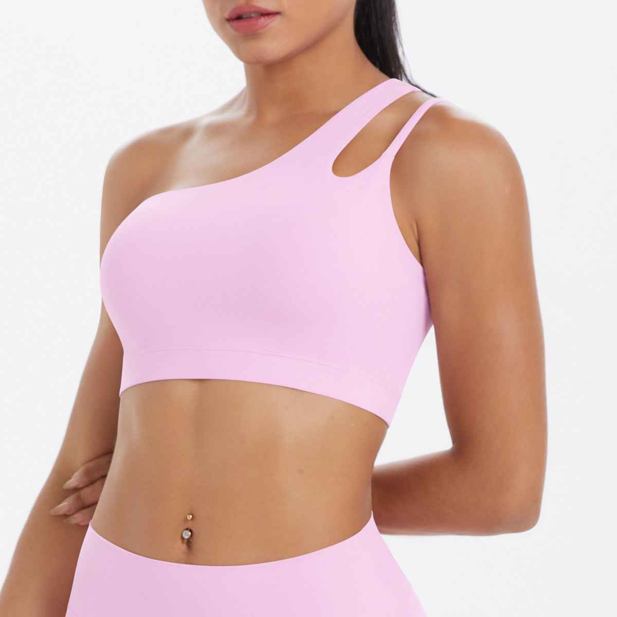 One shoulder sports bra