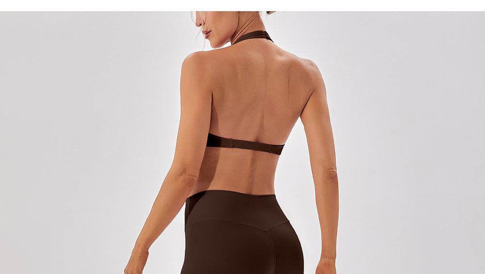 Halter neck sports bra