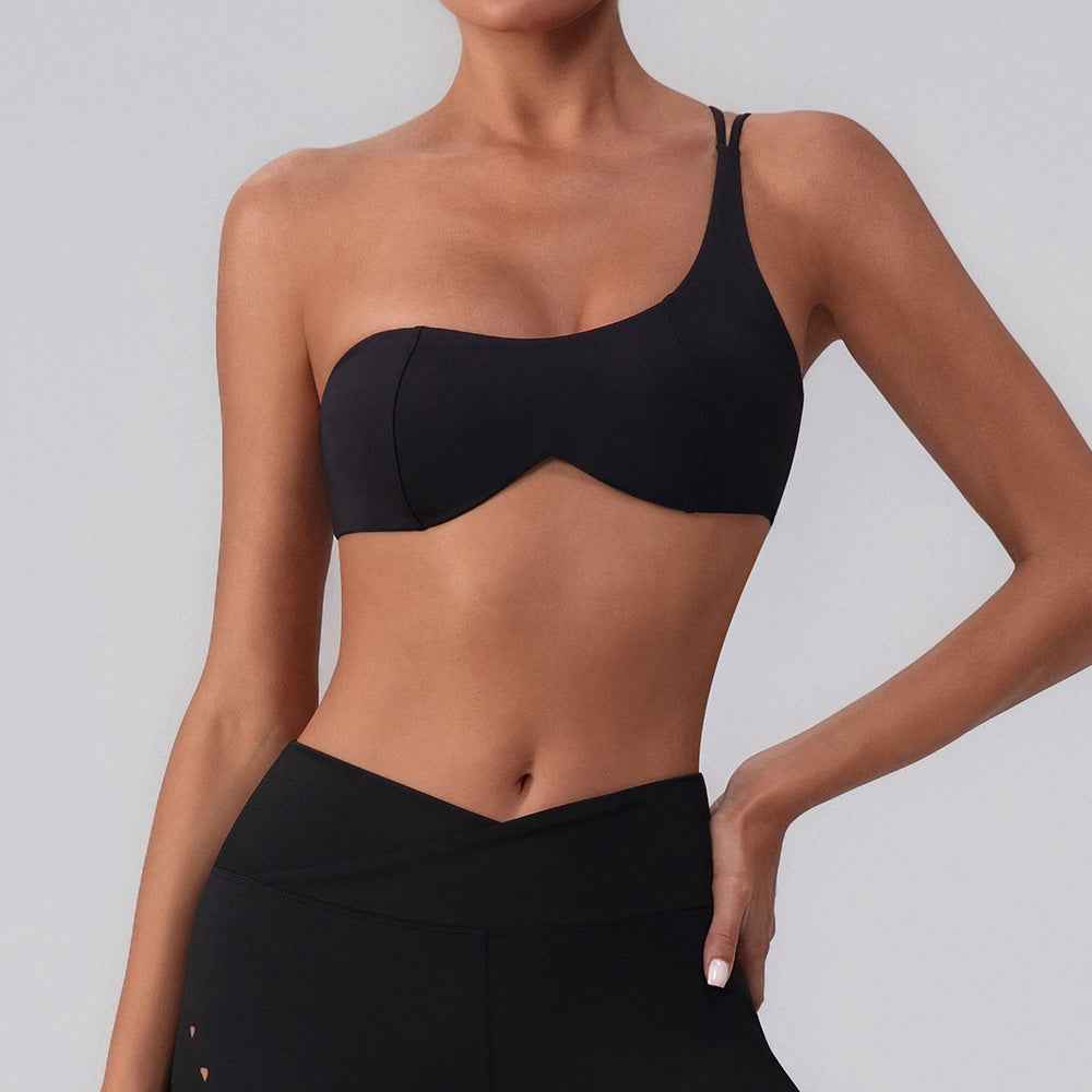 One shoulder sports bra