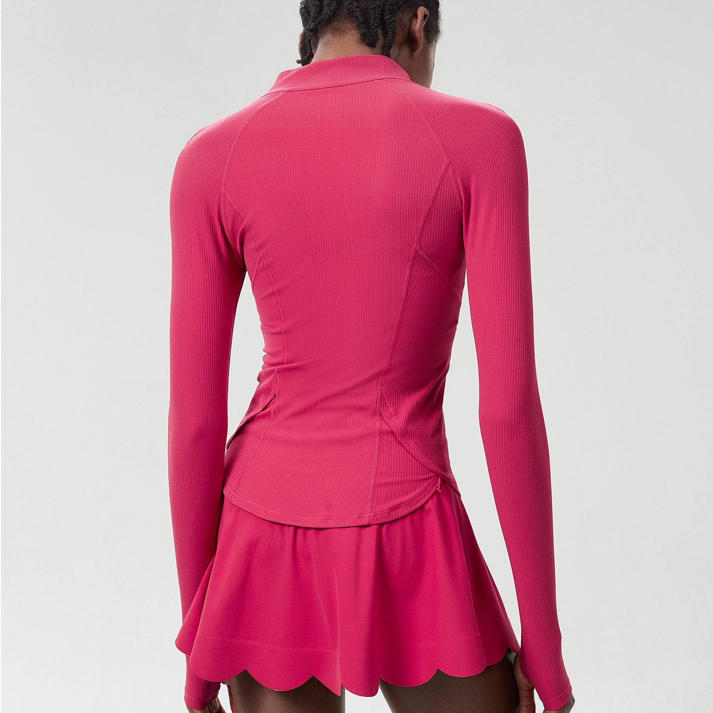 Light weight breathable zip front top
