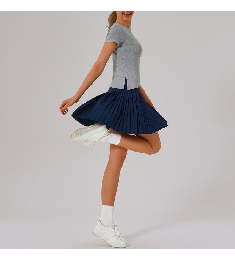 Quick dry asymmetric hem top