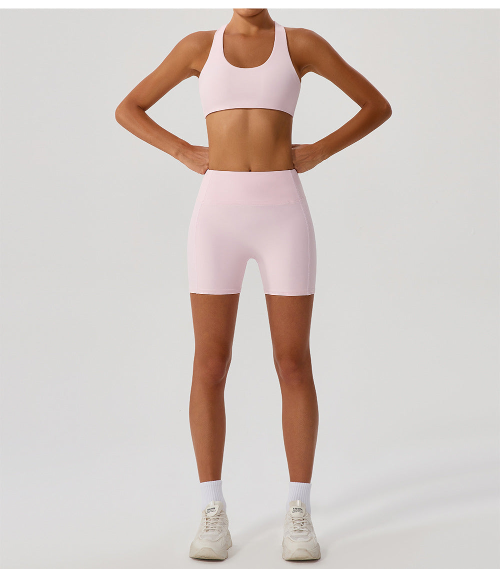 Cross back sports bra