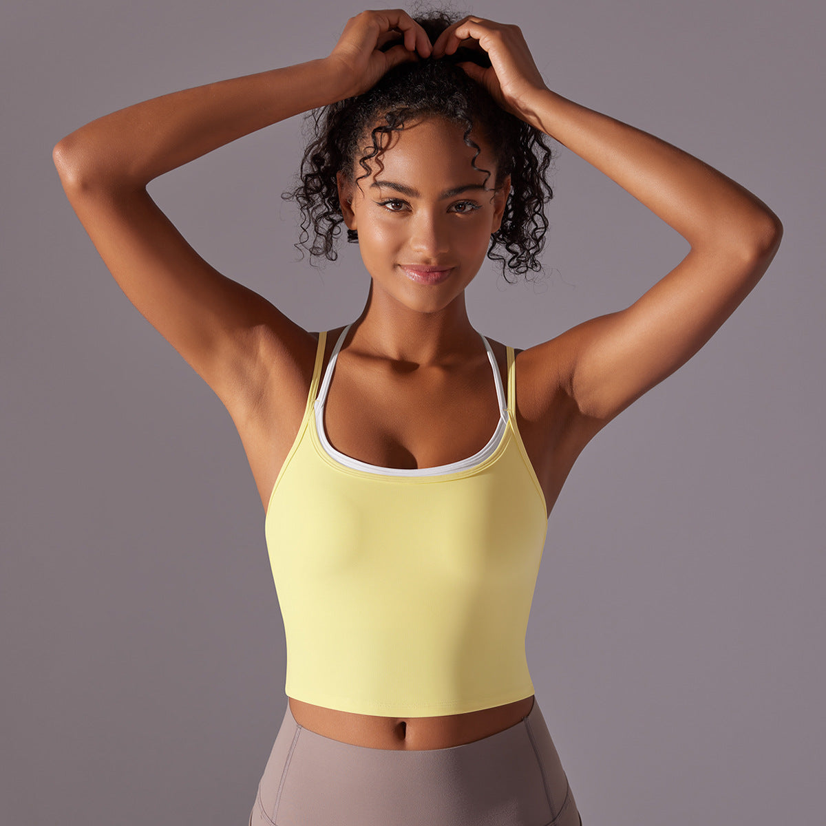 Contrast strap cropped vest
