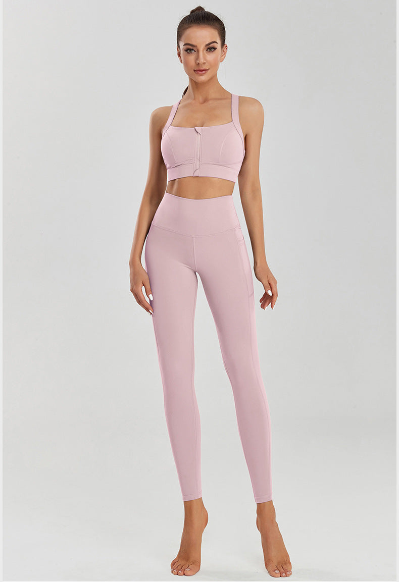 Zip front sports bra
