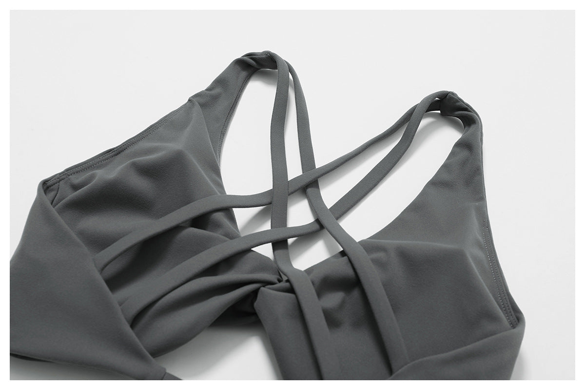 Twisted front sports bra