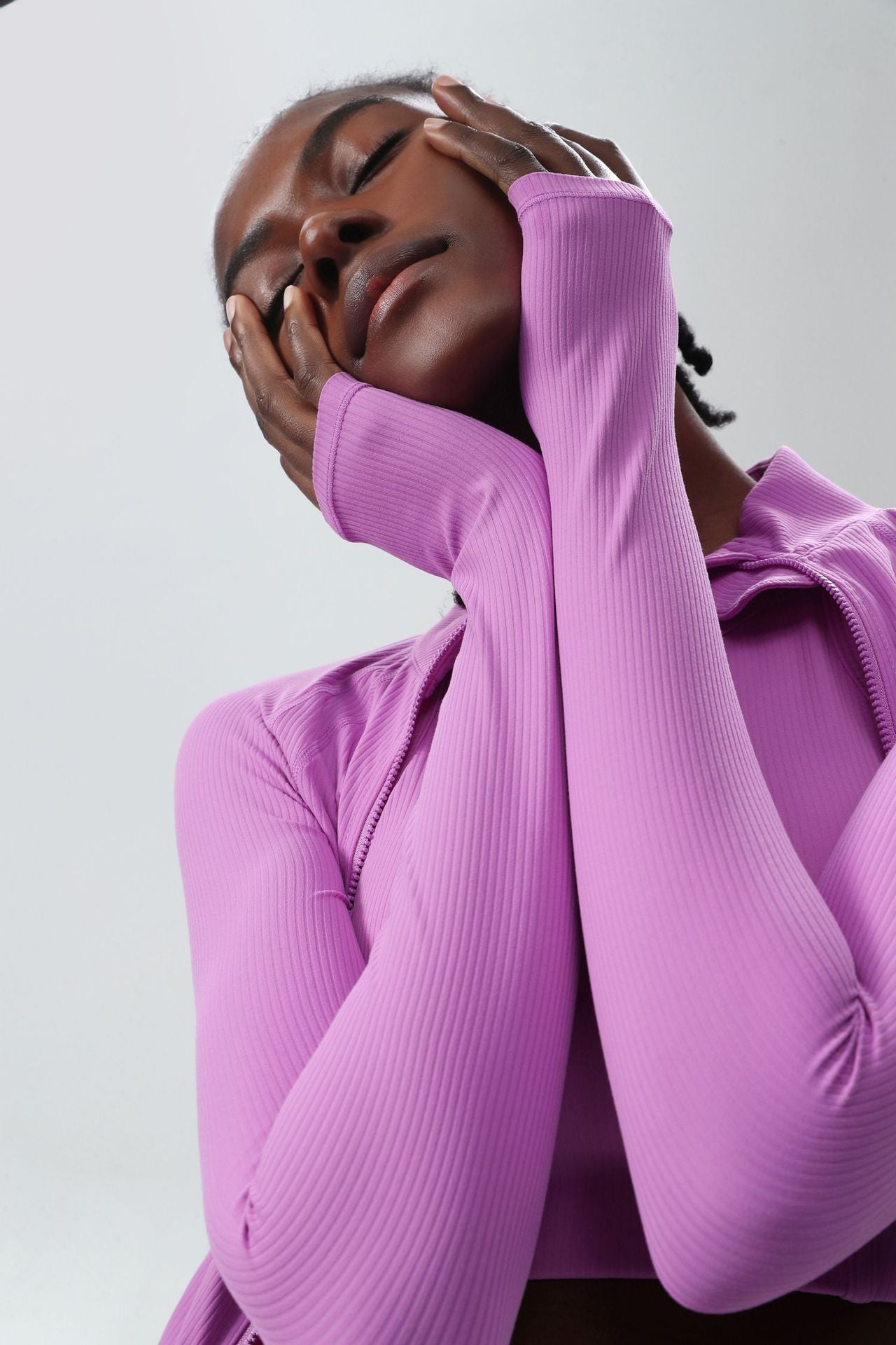 Light weight breathable zip front top