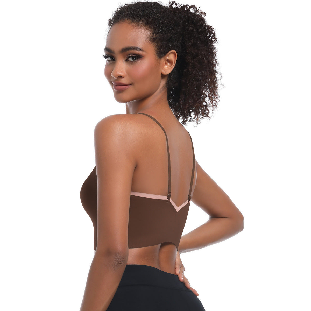 Contrast trim sports bra