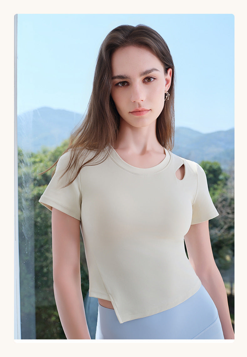 Asymmetric hem top