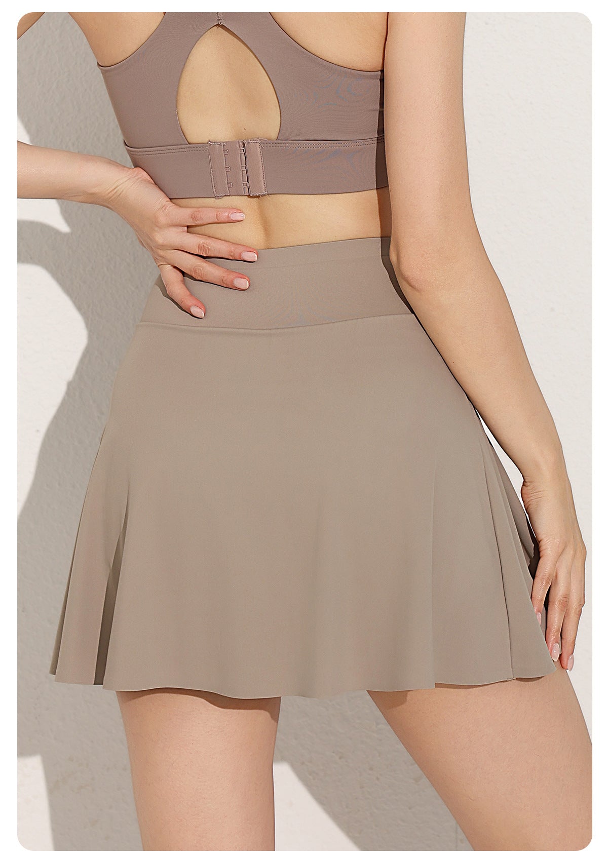 Pleated side skort