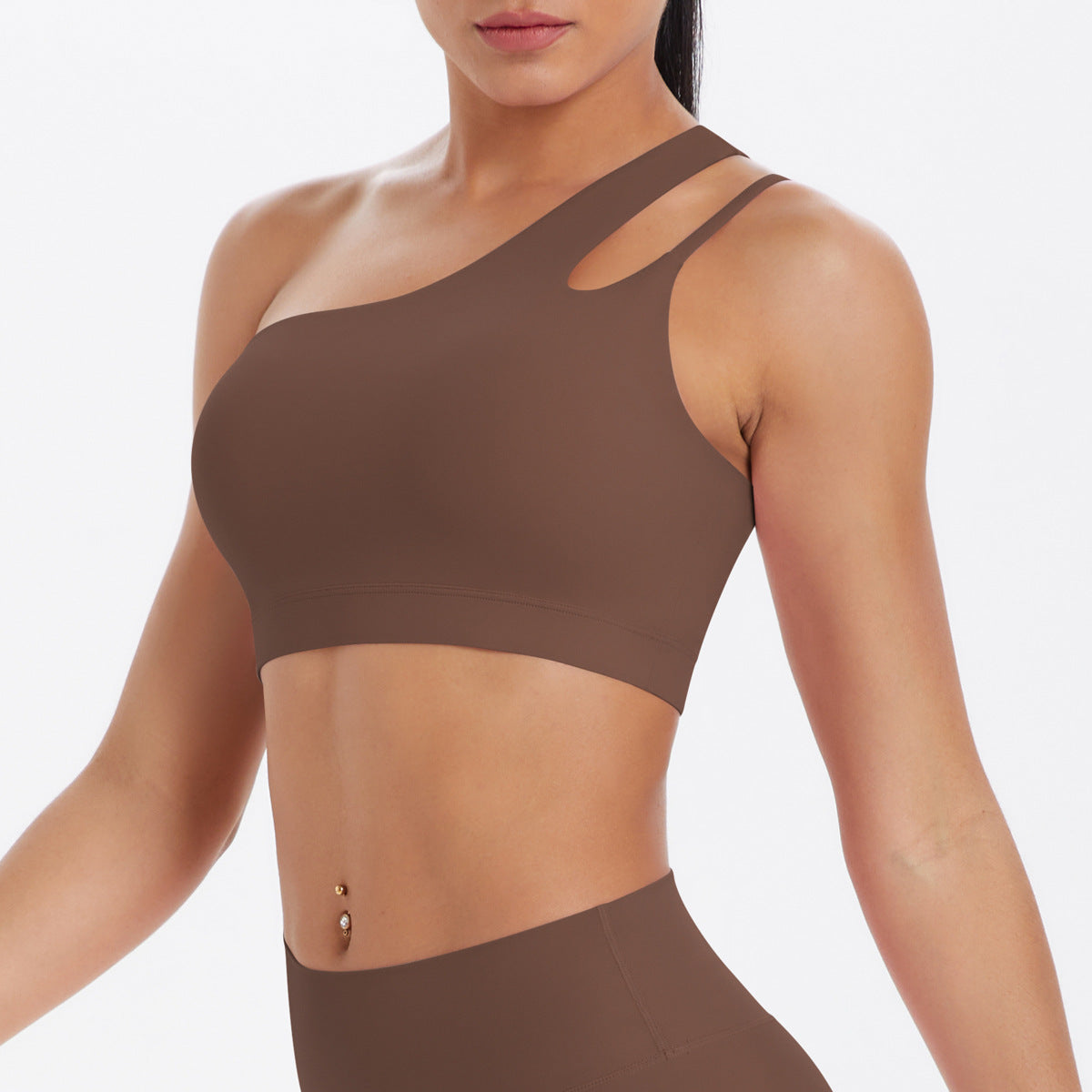 One shoulder sports bra