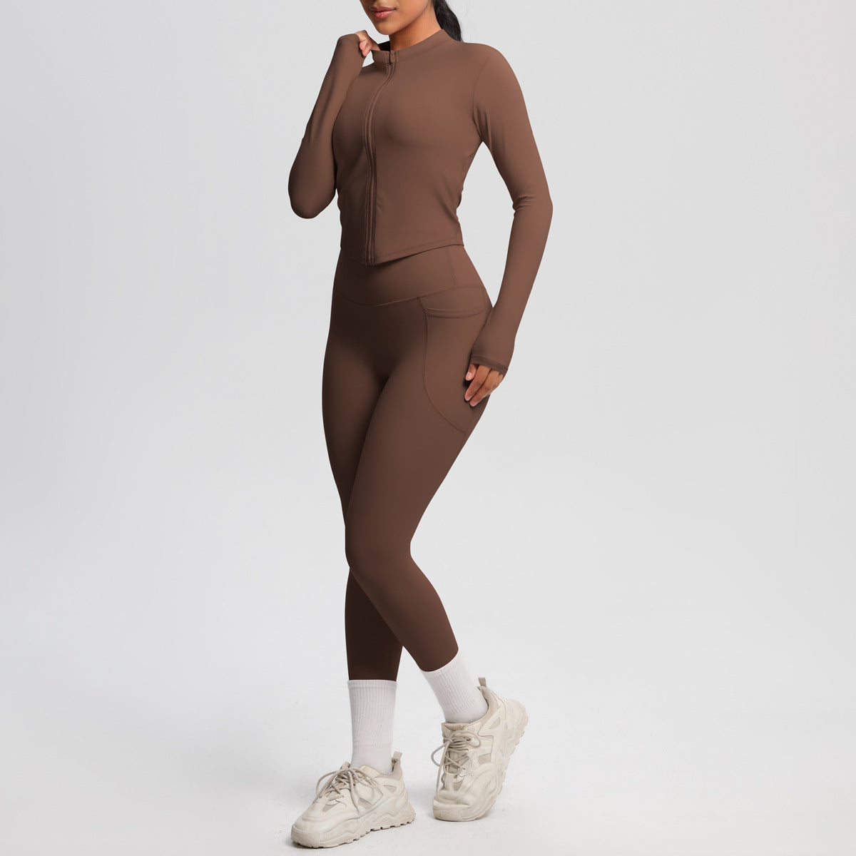 Long sleeve two piece fitness set