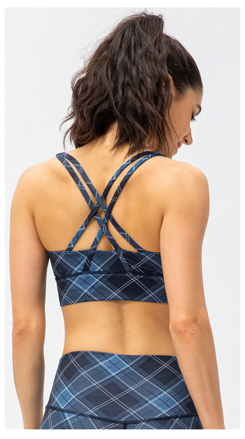 Plaid sports bra