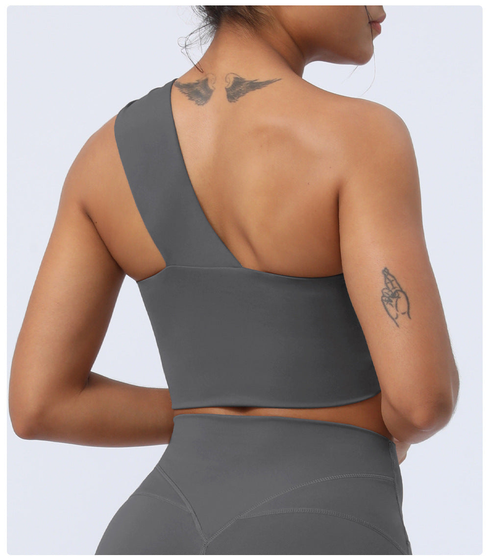 One shoulder sports bra