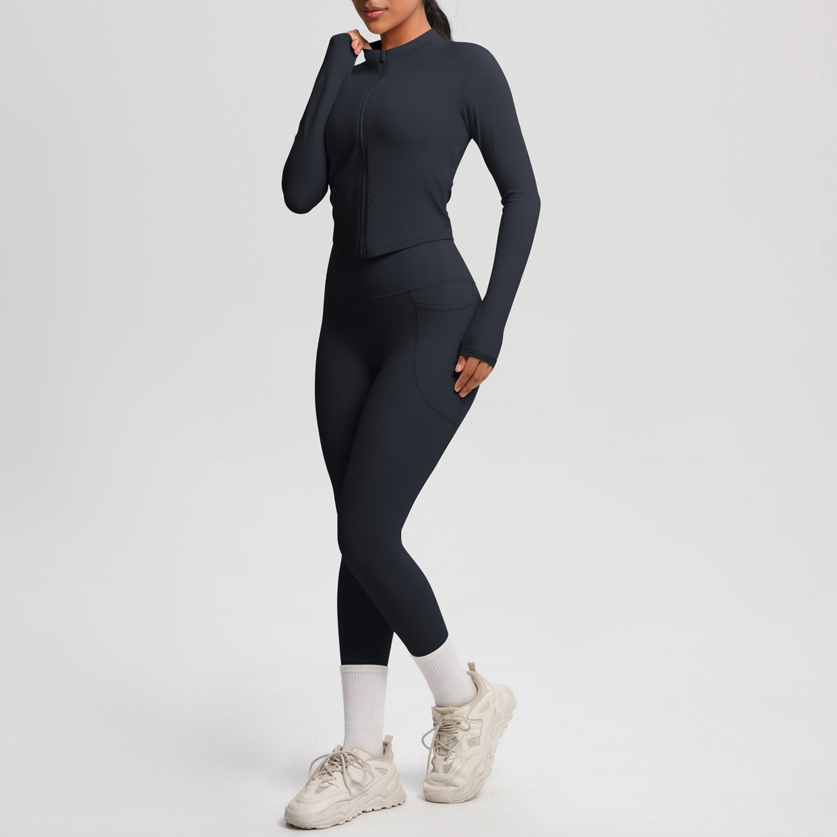 Long sleeve two piece fitness set
