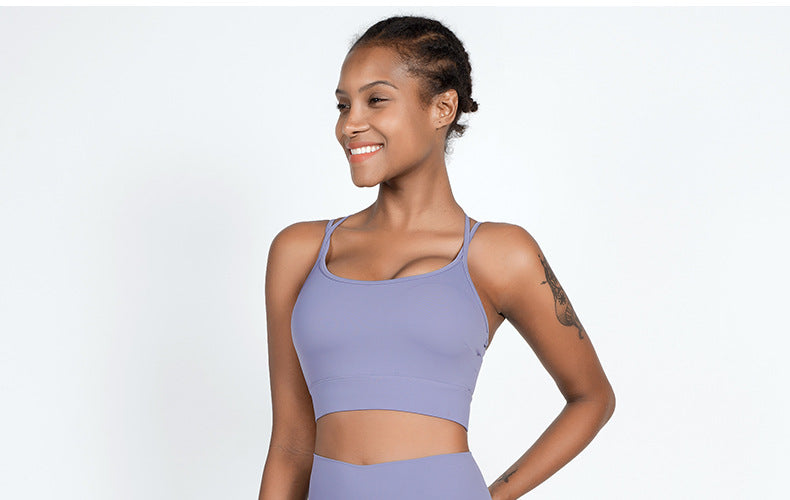 High support spaghetti strap bra