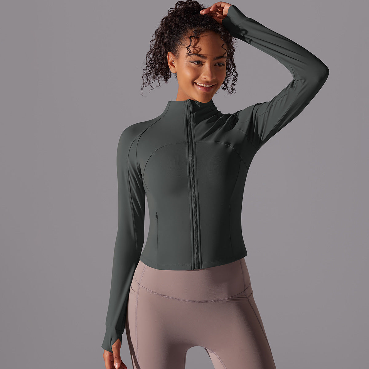 Zip front full sleeve top