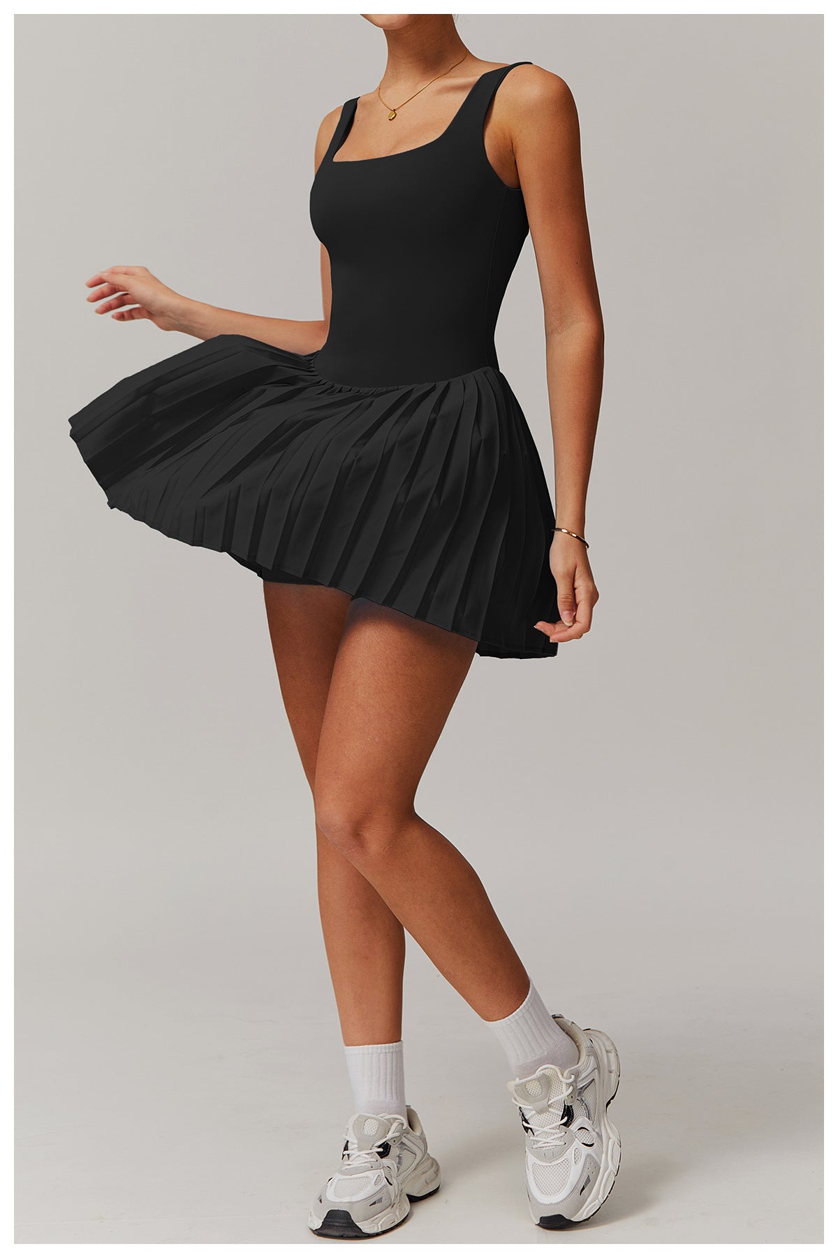 Pleated fitness dress